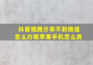 抖音视频分享不到微信怎么办呢苹果手机怎么弄