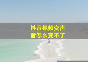 抖音视频变声音怎么变不了