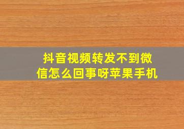 抖音视频转发不到微信怎么回事呀苹果手机