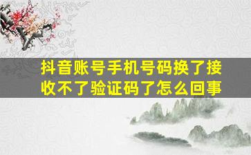 抖音账号手机号码换了接收不了验证码了怎么回事