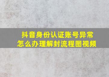 抖音身份认证账号异常怎么办理解封流程图视频