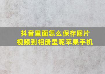 抖音里面怎么保存图片视频到相册里呢苹果手机