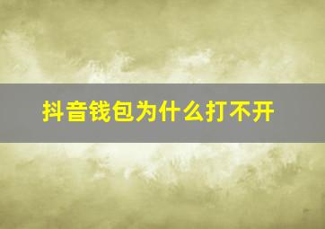 抖音钱包为什么打不开