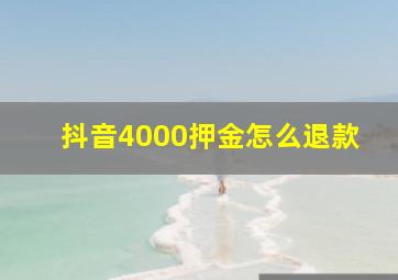 抖音4000押金怎么退款