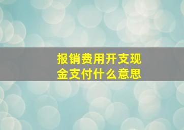 报销费用开支现金支付什么意思