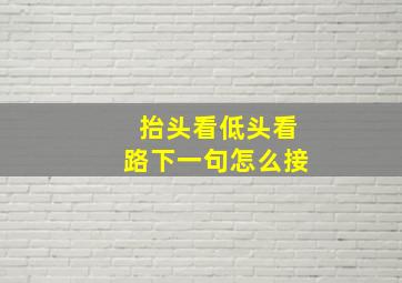 抬头看低头看路下一句怎么接