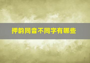 押韵同音不同字有哪些