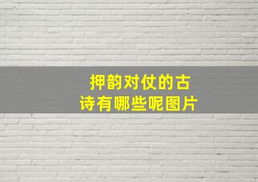 押韵对仗的古诗有哪些呢图片