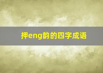 押eng韵的四字成语