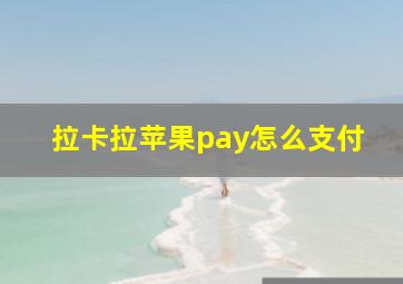 拉卡拉苹果pay怎么支付