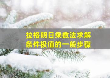 拉格朗日乘数法求解条件极值的一般步骤