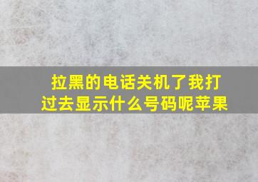 拉黑的电话关机了我打过去显示什么号码呢苹果