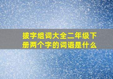 拔字组词大全二年级下册两个字的词语是什么