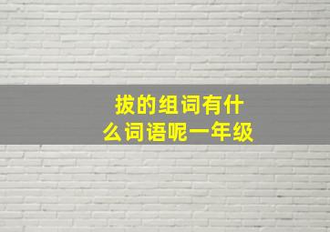 拔的组词有什么词语呢一年级