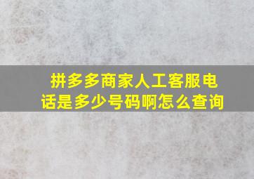 拼多多商家人工客服电话是多少号码啊怎么查询