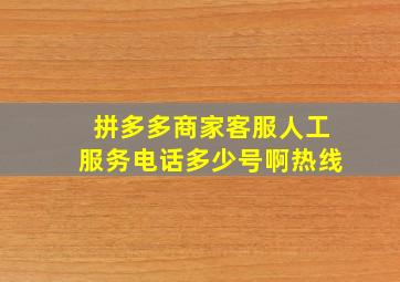 拼多多商家客服人工服务电话多少号啊热线