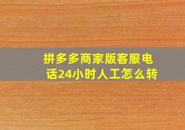 拼多多商家版客服电话24小时人工怎么转