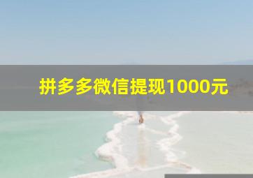 拼多多微信提现1000元