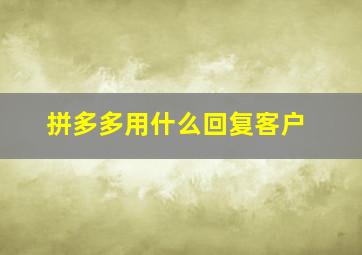 拼多多用什么回复客户