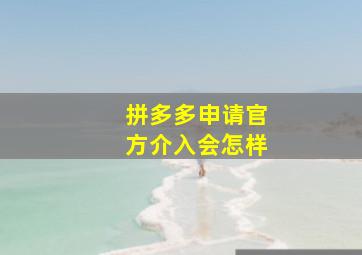 拼多多申请官方介入会怎样