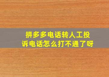 拼多多电话转人工投诉电话怎么打不通了呀