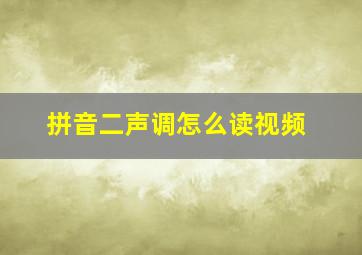 拼音二声调怎么读视频