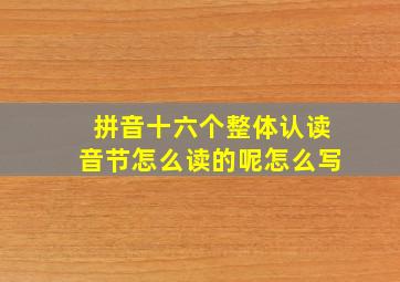 拼音十六个整体认读音节怎么读的呢怎么写