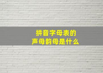 拼音字母表的声母韵母是什么