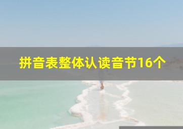 拼音表整体认读音节16个