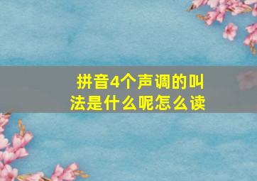 拼音4个声调的叫法是什么呢怎么读