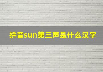 拼音sun第三声是什么汉字