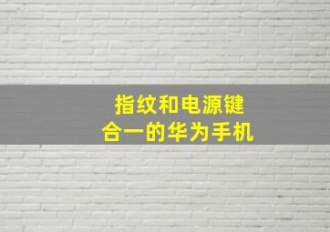 指纹和电源键合一的华为手机