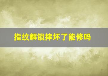 指纹解锁摔坏了能修吗