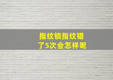 指纹锁指纹错了5次会怎样呢