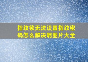 指纹锁无法设置指纹密码怎么解决呢图片大全