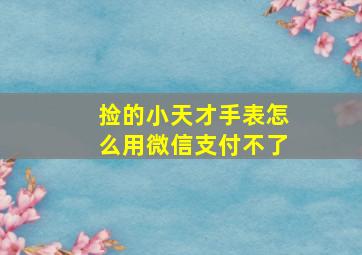 捡的小天才手表怎么用微信支付不了