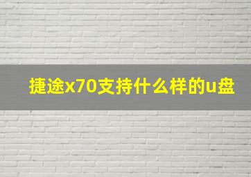 捷途x70支持什么样的u盘