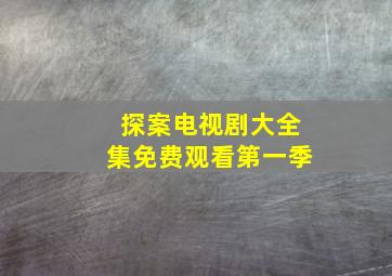 探案电视剧大全集免费观看第一季