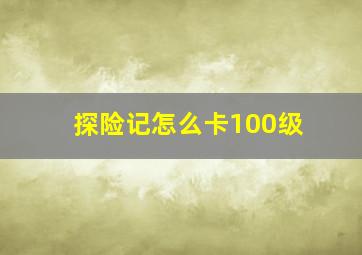 探险记怎么卡100级