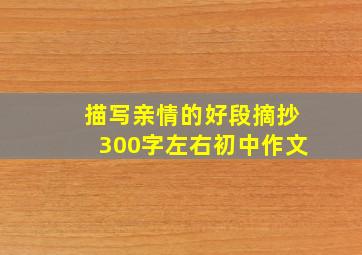 描写亲情的好段摘抄300字左右初中作文