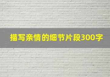 描写亲情的细节片段300字