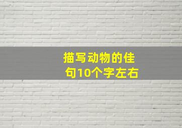 描写动物的佳句10个字左右