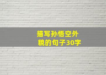 描写孙悟空外貌的句子30字