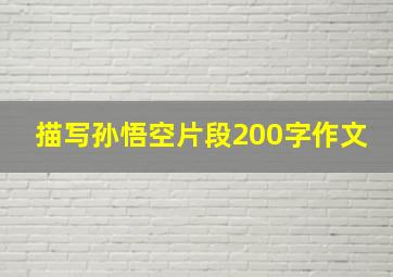 描写孙悟空片段200字作文