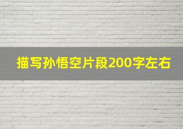 描写孙悟空片段200字左右