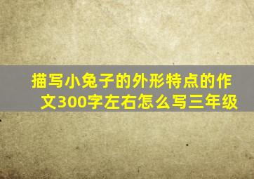 描写小兔子的外形特点的作文300字左右怎么写三年级