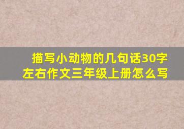 描写小动物的几句话30字左右作文三年级上册怎么写