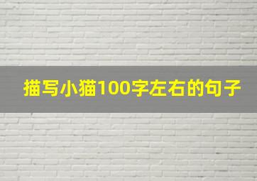 描写小猫100字左右的句子