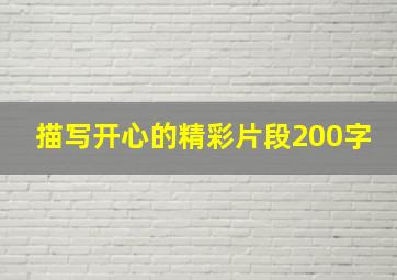 描写开心的精彩片段200字