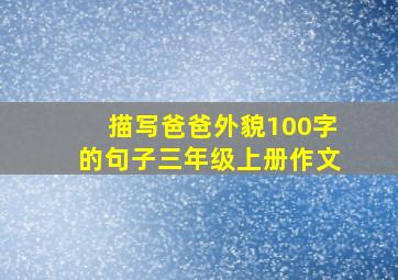 描写爸爸外貌100字的句子三年级上册作文